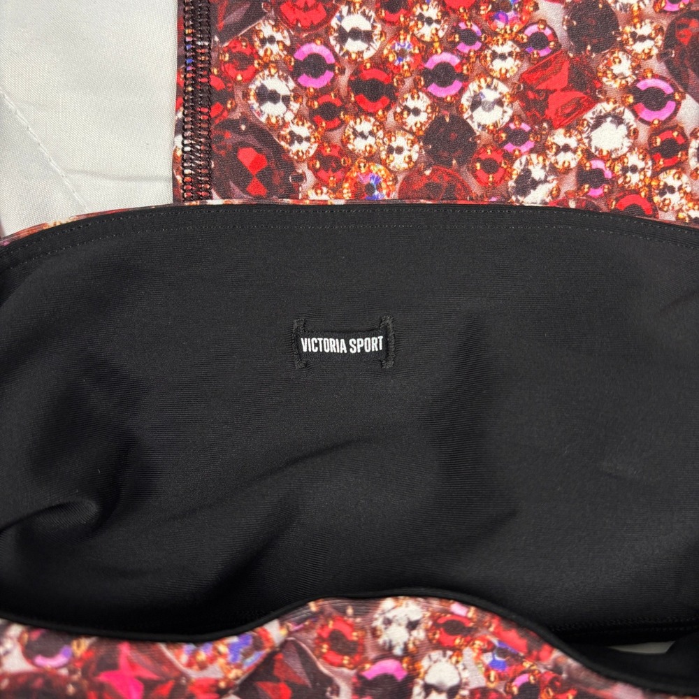 Victoria Sport Gem Print Leggings XS Red Pink Jewel Pattern Yoga Active - Picture 5 of 10